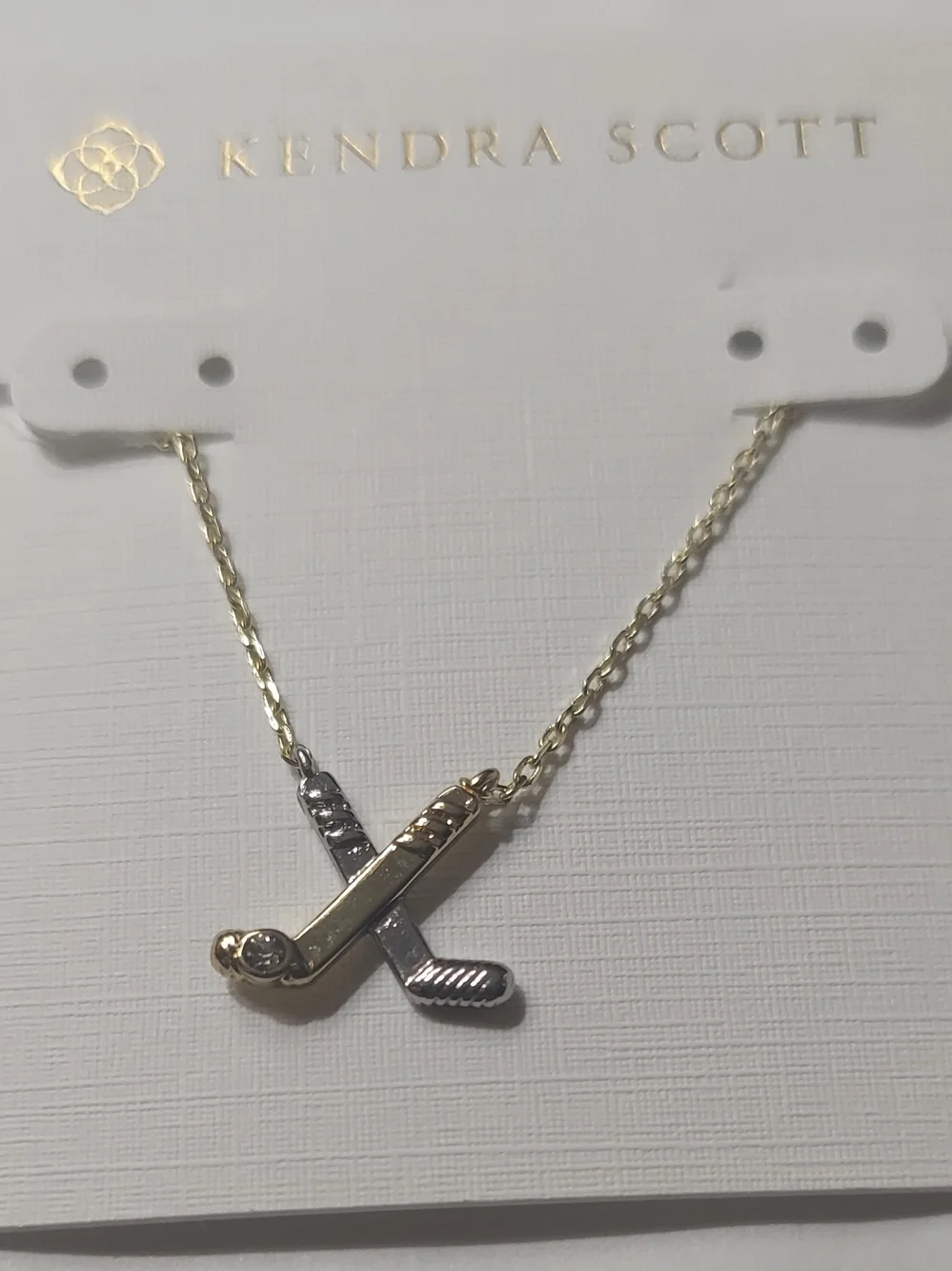 Kendra Scott Gold and Silver Hockey Stick Pendant Necklace